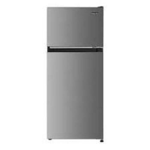 DESCRIPTION: (1) TWO DOOR REFRIGERATOR BRAND/MODEL: MAGIC CHEF INFORMATION: STAINLESS STEEL SIZE: 4.5 CU FT RETAIL$: $666.27 EA QTY: 1