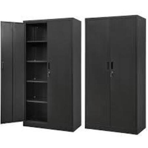 DESCRIPTION: (1) STORAGE CABINET INFORMATION: DARK GRAY SIZE: 72" X 58" X 36" QTY: 1