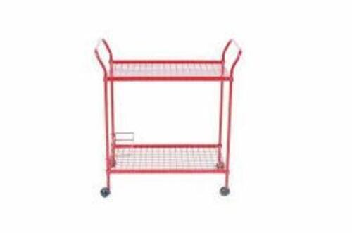 DESCRIPTION: (1) ADJUSTABLE SHELF WIRE UTILITY CART BRAND/MODEL: VINTERIOR INFORMATION: RED, WIRE SIZE: 2 SHELVES, ADJUSTABLE HEIGHTS, RETAIL$: $508.2