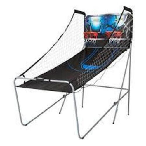 DESCRIPTION: (1) 2 PLAYER ARCADE BASKETBALL GAME BRAND/MODEL: MD SPORTS #1658114 INFORMATION: BLACK/BLUE RETAIL$: $249.99 EA QTY: 1