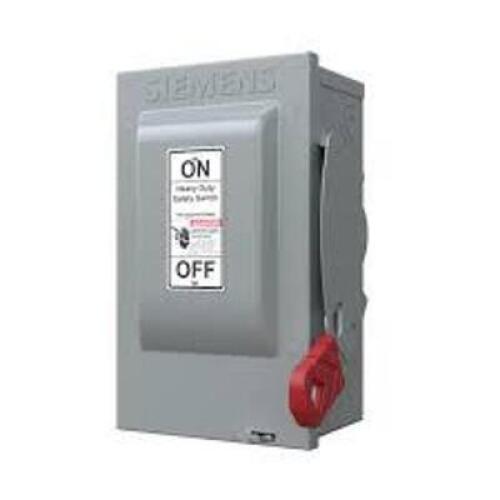 DESCRIPTION: (1) HEAVY DUTY SAFETY SWITCH BRAND/MODEL: SIEMENS #HNF361 INFORMATION: GRAY, NON FUSED SIZE: 3 PHASE, 30 AMP, 600 V RETAIL$: $290.34 EA Q