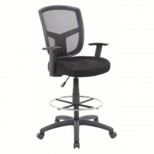 DESCRIPTION: (1) DRAFTING OFFICE CHAIR, MESH BACK BRAND/MODEL: BOSS #423M57 INFORMATION: BLACK, MESH SIZE: 19 IN SEAT WD, 19 IN SEAT DP, BLACK FRAME R