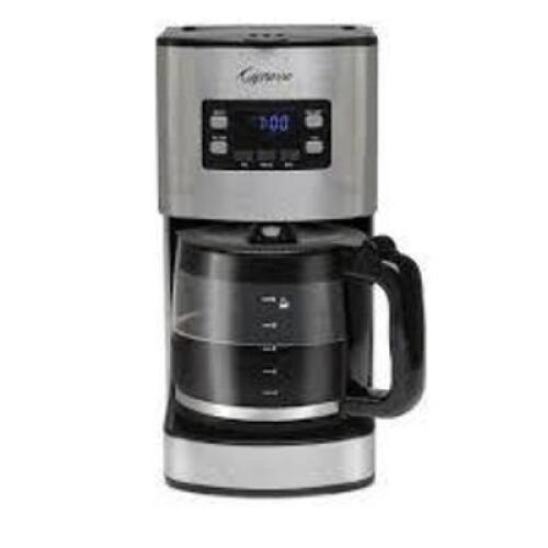 DESCRIPTION: (1) COFFEE MAKER BRAND/MODEL: CAPRESSO INFORMATION: STAINLESS STEEL SIZE: 12 CUP RETAIL$: $74.00 EA QTY: 1