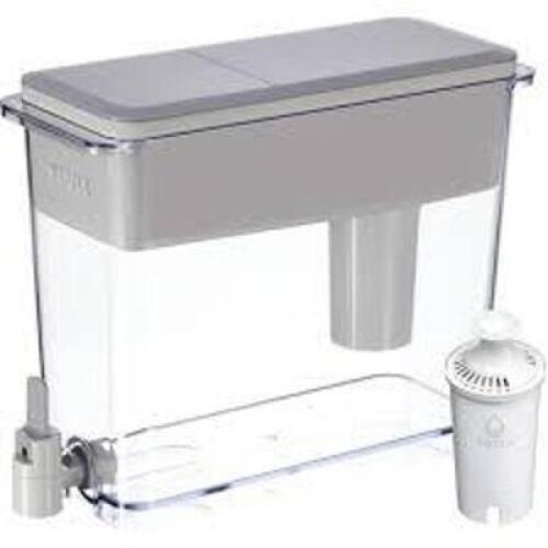 DESCRIPTION: (1) LARGE WATER DISPENSER BRAND/MODEL: BRITA ULTRAMAX INFORMATION: GRAY SIZE: 27 CUP RETAIL$: $37.99 EA QTY: 1