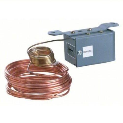 DESCRIPTION: (1) LINE VOLT MECHANICAL THERMOSTAT BRAND/MODEL: SIEMENS #40PN33 INFORMATION: STEEL, FIXED SIZE: 35 TO 45 DEGREES, 120 TO 240 V AC RETAIL