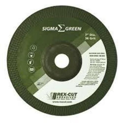 DESCRIPTION: (1) BOX OF GRINDING WHEELS BRAND/MODEL: SIGMA GREEN SIZE: 7", 36 GRIT RETAIL$: $157.50 TOTAL QTY: 1