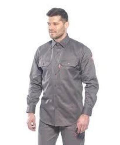 DESCRIPTION: (2) BIZFLAME FIRE RESISTANT CARGO SHIRT BRAND/MODEL: PORTWEST #FR89T INFORMATION: GRAY SIZE: 4 XLARGE RETAIL$: $63.96 EA QTY: 2