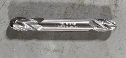 DESCRIPTION: (1) SOLID CARBIDE DOUBLEND BALL END MILL BRAND/MODEL: HTC 215-4500 SIZE: 1/2" 1" LOC RETAIL$: $46.01 NEA QTY: 1