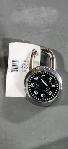 DESCRIPTION: (6) COMBINATION PADLOCKS BRAND/MODEL: MASTER LOCK 1525STK RETAIL$: $48.90 QTY: 6