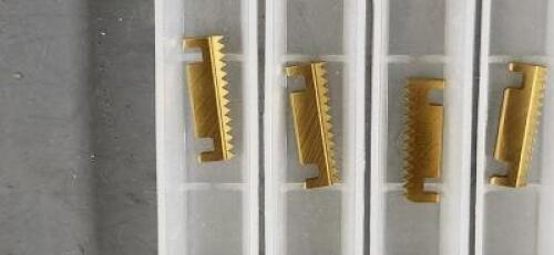 DESCRIPTION: (5) THREAD MILL INSERTS BRAND/MODEL: ADVENT TOOL ATM-83A18NPTC SIZE: 18 NPT RETAIL$: $201.50 QTY: 5