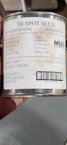 DESCRIPTION: (2) CANS OF HI-SPOT BLUE BRAND/MODEL: DYKEM 83507 SIZE: 14OZ RETAIL$: $660.30 QTY: 2