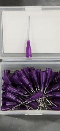 DESCRIPTION: (4) BOXES OF (50)POSILOK 21Gx1 PURPLE PLASTIC HUB NEEDLE BRAND/MODEL: FISHMAN Z513121 SIZE: 1" RETAIL$: $283.24 QTY: 4