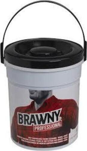 DESCRIPTION: (1) TUBS OF HAND CLEANING WET TOWELS BRAND/MODEL: BRAWNY SIZE: 84 WIPES RETAIL$: $70.00 TOTAL QTY: 1