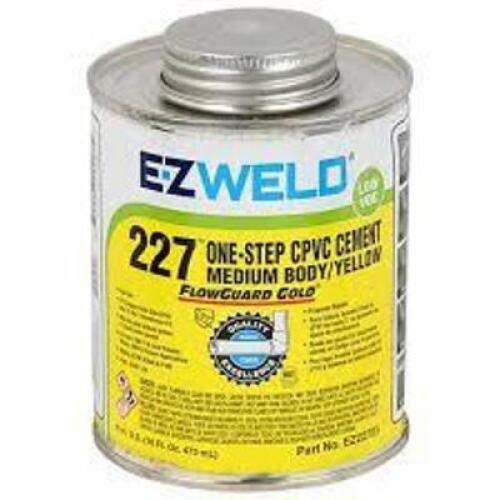 DESCRIPTION: (4) ONE STEP CPVC CEMENT BRAND/MODEL: EZ WELD 227 SIZE: 16 FL OZ RETAIL$: $8.78 EA QTY: 4