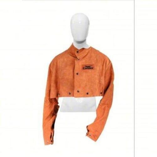 DESCRIPTION: (1) WELDING CAPE SLEEVE BRAND/MODEL: CONDOR #5T176 INFORMATION: BROWN SIZE: 13 IN RETAIL$: $52.29 EA QTY: 1