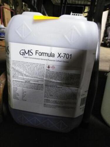 DESCRIPTION: (1) SUPER CONCENTRATE GENERAL PURPOSE COLLOID CLEANER BRAND/MODEL: GMS FORMULA X-701 SIZE: 5 GALLON RETAIL$: $125.12 EA QTY: 1