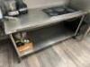 DESCRIPTION 72 "X 30" STAINLESS TABLE W/ DROP IN 5 BURNER INDUCTION RANGE. ADDITIONAL INFORMATION CONTENTS ARE NOT INCLUDED. SIZE 72" X 30" LOCATION K - 2