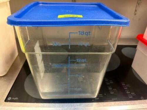 DESCRIPTION 18 QT PLASTIC CONTAINER W/ LID LOCATION KITCHEN QTY 1