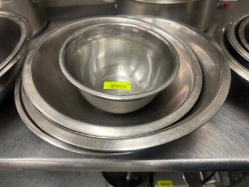 DESCRIPTION (6) PIECE STAINLESS MIXING BOWL SET. THIS LOT IS: SOLD BY THE PIECE LOCATION KITCHEN QTY 6