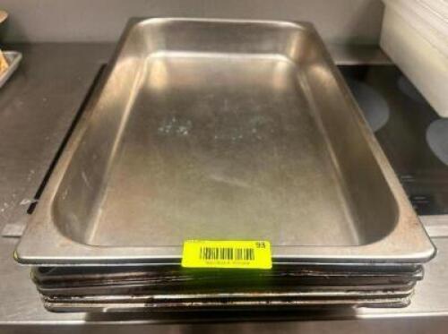 DESCRIPTION (6) FULL SIZE STAINLESS INSERTS ADDITIONAL INFORMATION 2" DEEP THIS LOT IS: SOLD BY THE PIECE LOCATION KITCHEN QTY 6