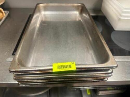 DESCRIPTION (6) FULL SIZE STAINLESS INSERTS ADDITIONAL INFORMATION 2" DEEP THIS LOT IS: SOLD BY THE PIECE LOCATION KITCHEN QTY 6