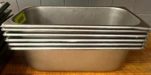 DESCRIPTION (5) 1/3 SIZE STAINLESS INSERTS ADDITIONAL INFORMATION 4" DEEP THIS LOT IS: SOLD BY THE PIECE LOCATION KITCHEN QTY 5