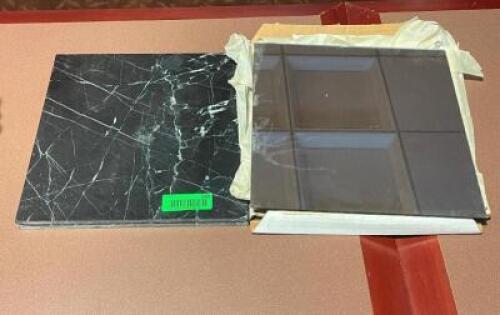 ASSORTED GRANIT AND MIRRORED DECORATIVE SQUARES