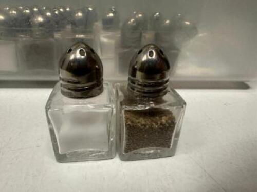 DESCRIPTION PLASTIC TOTES W/ CONTENTS - SMALL SALT AND PEPPER SHAKERS THIS LOT IS: ONE MONEY LOCATION KITCHEN QTY 1