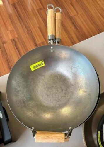 (3)- WOK SKILLETS