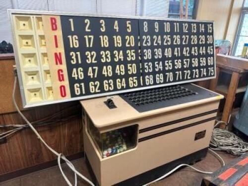 DESCRIPTION FULL SIZE ELECTRIC BINGO SYSTEM W/ 8' DISPLAY BOARD. ADDITIONAL INFORMATION IN WORKING ORDER. LOCATION SITE 2 QTY 1