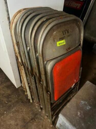DESCRIPTION (9) METAL FOLDING CHAIRS THIS LOT IS: ONE MONEY LOCATION SITE 2 QTY 1
