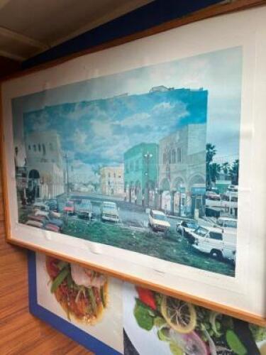 DESCRIPTION FRAMED PRINT - VINTAGE STREET VIEW JEFFERSON CITY LOCATION BAR QTY 1