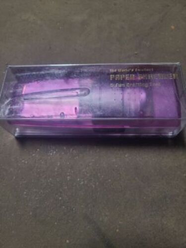 DESCRIPTION: (3) PAPER SHREDDER BRAND/MODEL: WORLDS SMALLEST FUN CRAFTING TOOL INFORMATION: PINK RETAIL$: $20.00 EA QTY: 3