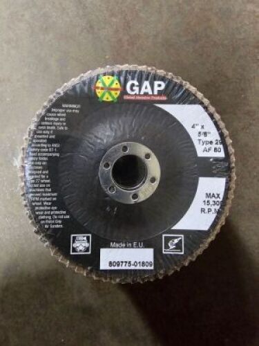 DESCRIPTION: (2) BOXES OF (10) CUTTING WHEELBRAND/MODEL: GAPSIZE: 4X5/8RETAIL$: $75.00 EAQTY: 2
