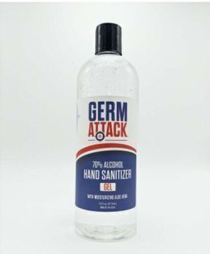DESCRIPTION: (6) ALCOHOL HAND SANITIZER BRAND/MODEL: GERM ATTACK SIZE: 16 OZ RETAIL$: $8.25 EA QTY: 6