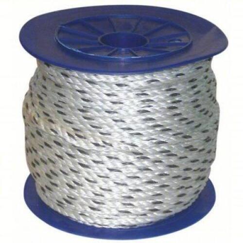 DESCRIPTION: (1) SPOOL OF ROPE BRAND/MODEL: PRODUCT NUMBER #45AU86 INFORMATION: WHITE WITH BLACK TRACER SIZE: 3/8 IN ROPE DIA, 600 FT ROPE LG, 483 LB