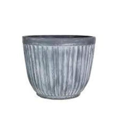 DESCRIPTION: (2) GROOVED COMPOSITE PLANTER INFORMATION: WEATHERED GALVANIZED GRAY SIZE: 14.25" X 11.25" RETAIL$: $34.97 EA QTY: 2