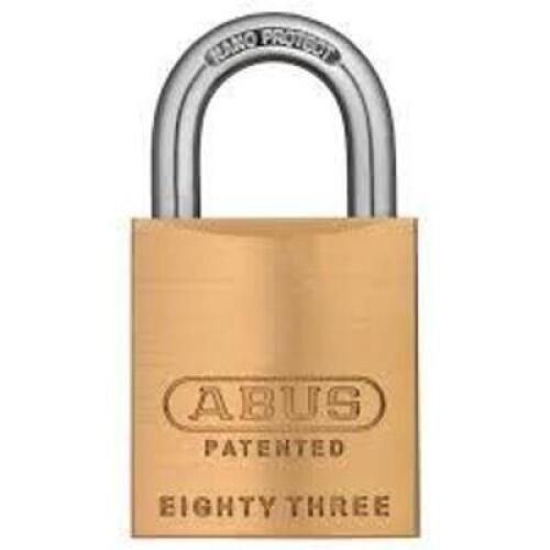 DESCRIPTION: (6) PADLOCK WITH KEY BRAND/MODEL: ABUS #83/45 INFORMATION: BRASS RETAIL$: $24.25 EA QTY: 6