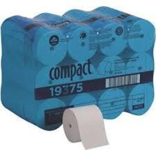 DESCRIPTION: (1) BOX OF APPROX (36) ROLLS OF TOILET PAPER BRAND/MODEL: COMPACT #19375 INFORMATION: WHITE SIZE: 1000 SHEETS PER ROLL RETAIL$: $82.39 EA