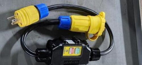 DESCRIPTION: (1) INLINE PORTABLE GFCI W TRII-TAP BRAND/MODEL: ERICSON UPG15231 SIZE: 1800W 15 AMO RETAIL$: $360.92 QTY: 1