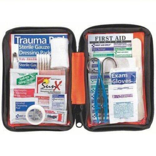 DESCRIPTION: (2) FIRST AID KITS BRAND/MODEL: FIRST AID ONLY #5GKD6 INFORMATION: RED, REFLECTIVE BAGS SIZE: 5 PEOPLE SERVED RETAIL$: $24.69 EA QTY: 2