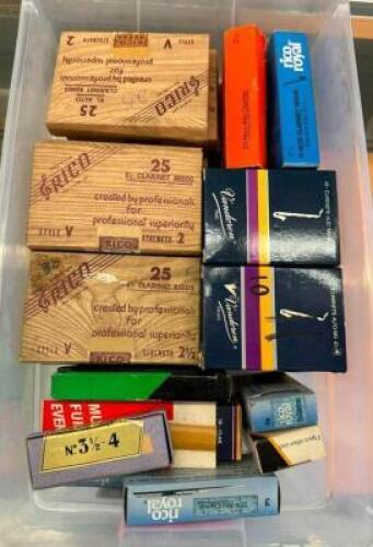 BIN OF ALTO CLARINET REEDS