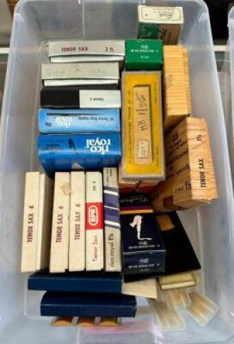 BIN OF TENOR SAXOPHONE REEDS