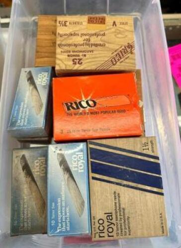 BIN OF TENOR SAXOPHONE REEDS