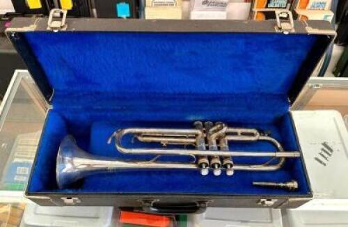 SILVER PLATED TRUMPET WITH CASE