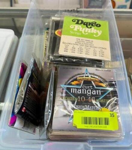 BIN OF ELECTRIC GUITAR STRINGS (SETS)
