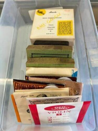 BIN OF VIOLIN STRINGS SINGLES & SETS
