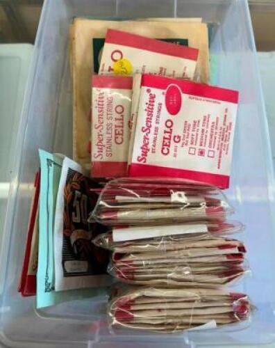 BIN OF CELLO STRINGS SINGLES & SETS