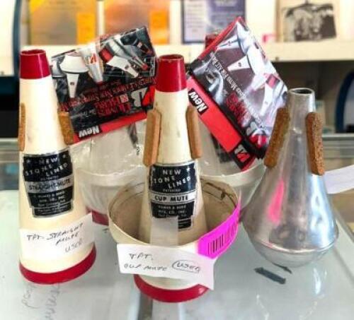 (5) ASSORTED TRUMPET MUTES