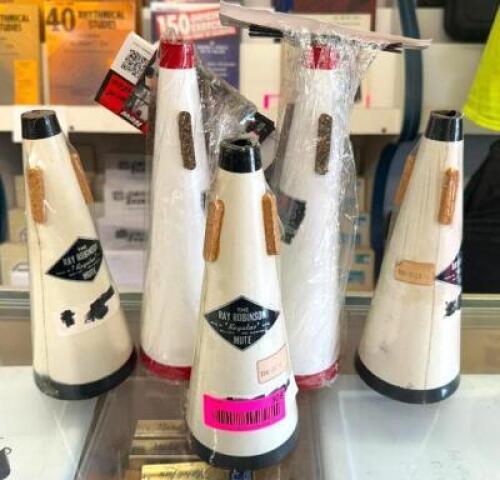 (5) ASSORTED TRUMPET STRAIGHT MUTES